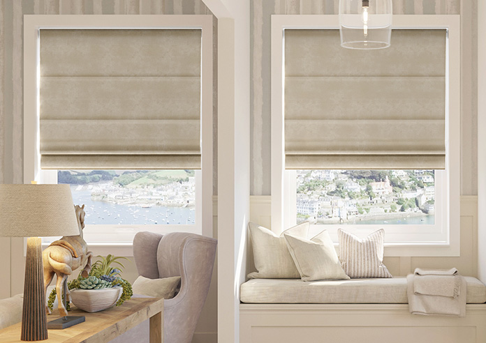 Florence Faux Suede, Mink Brown - Twist&Fit Roman Blind - Image 3